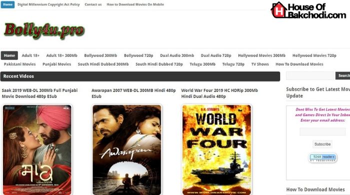 Bolly4u Download Latest Bollywood Hollywood Movies in Hindi
